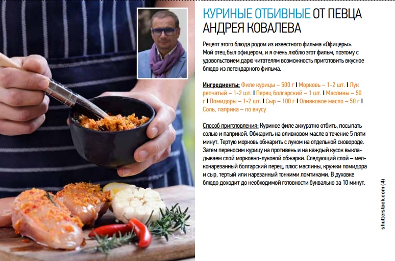 Андрей Ковалев поделился своим рецептом в журнале "Здоровая столица"
